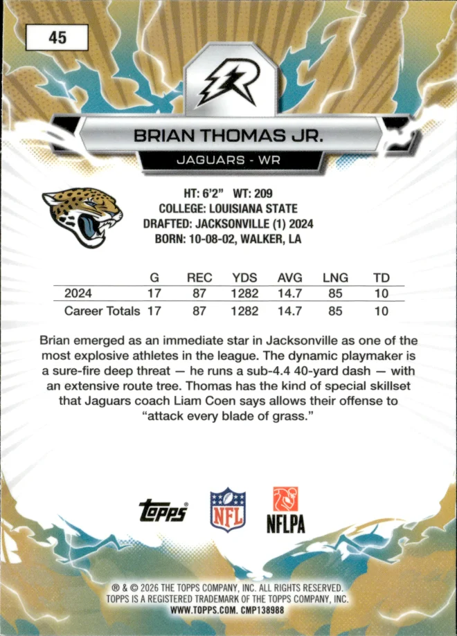 Brian Thomas Jr. card back