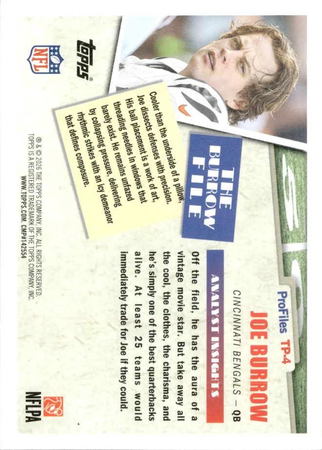 Joe Burrow card back