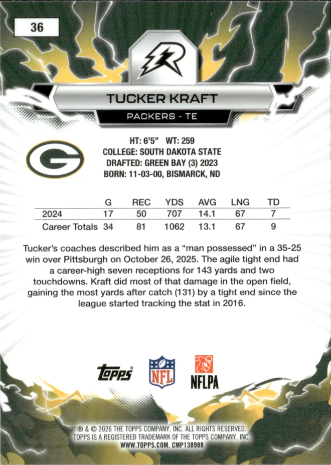 Tucker Kraft card back