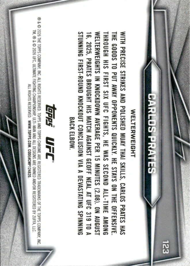Carlos Prates card back