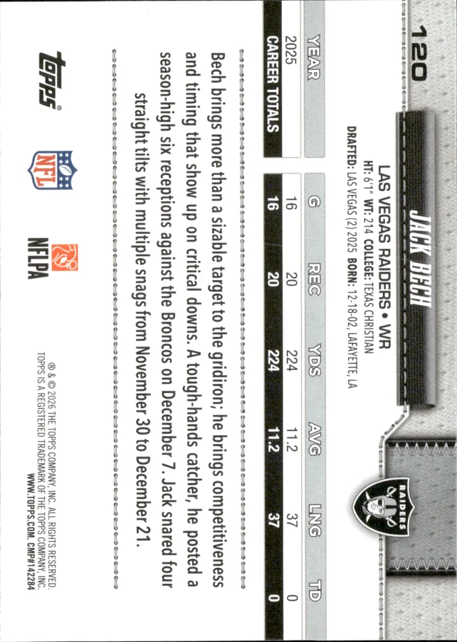 Jack Bech card back
