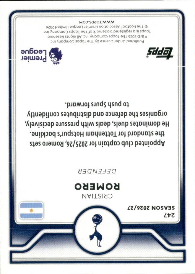 Cristian Romero card back