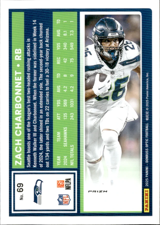 Zach Charbonnet card back