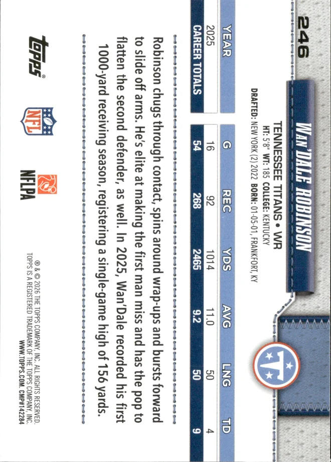 Wan'Dale Robinson card back