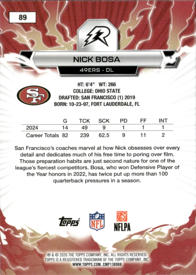 Nick Bosa card back