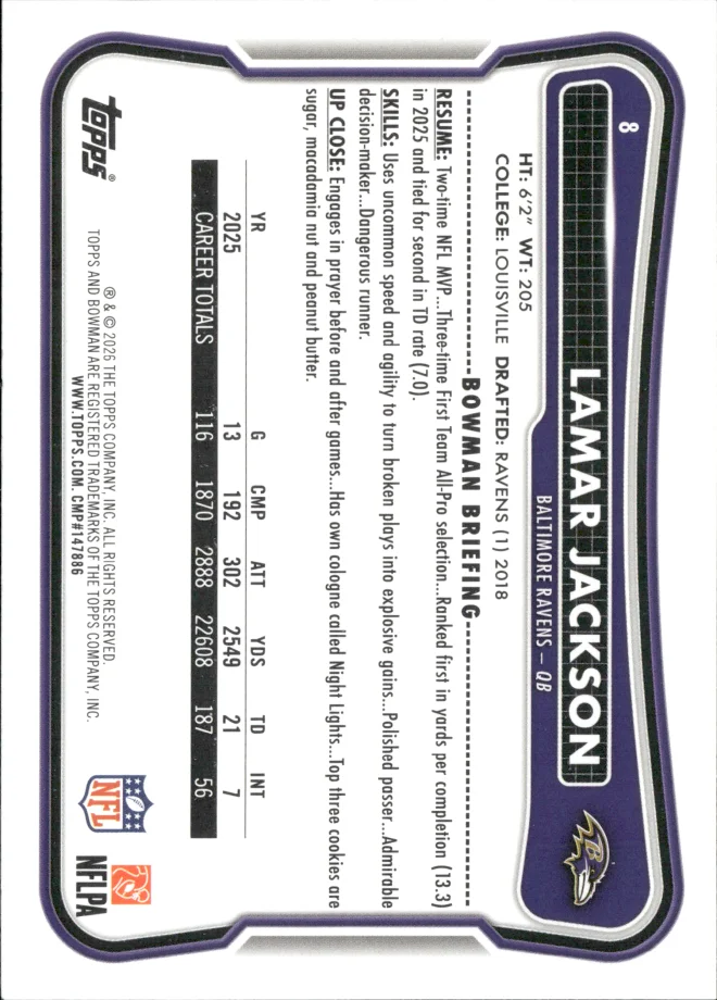 Lamar Jackson card back
