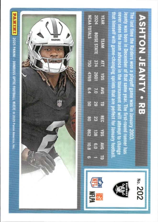Ashton Jeanty card back