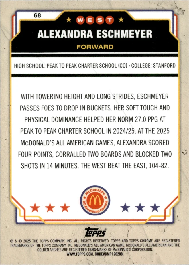 Alexandra Eschmeyer card back