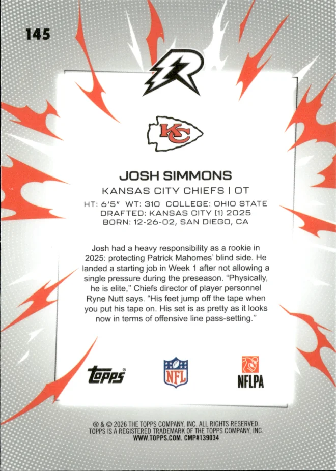 Josh Simmons card back