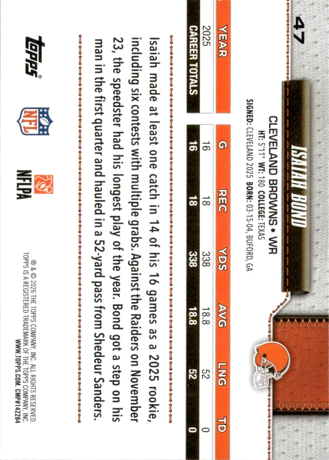 Isaiah Bond card back