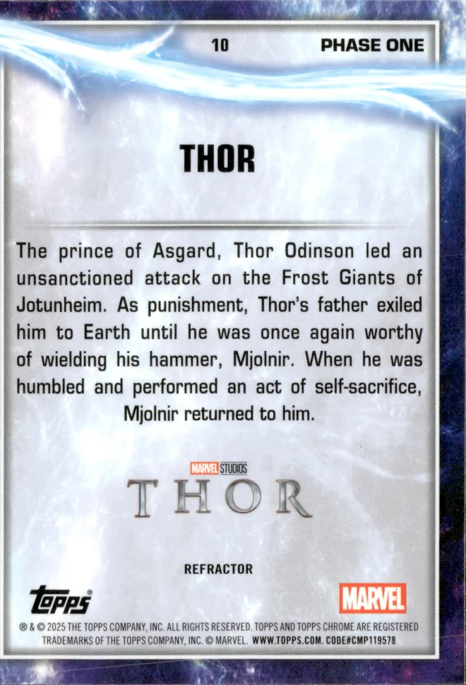 Thor card back