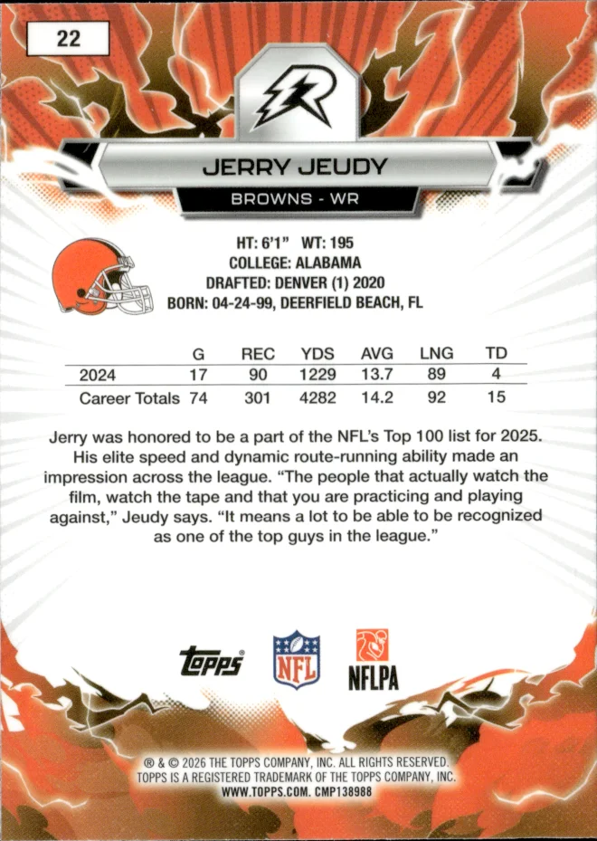 Jerry Jeudy card back