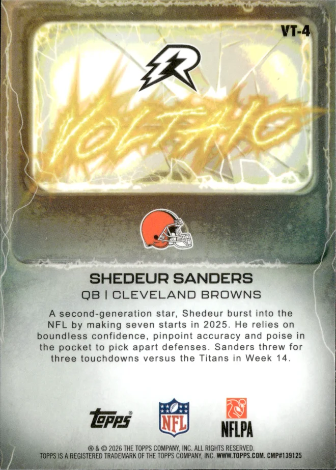 Shedeur Sanders card back