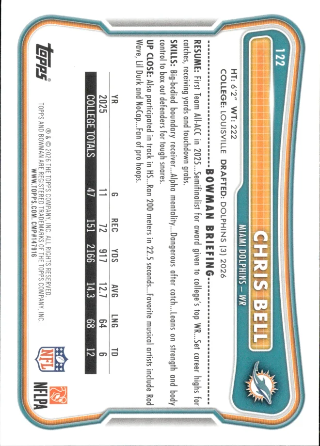 Chris Bell card back