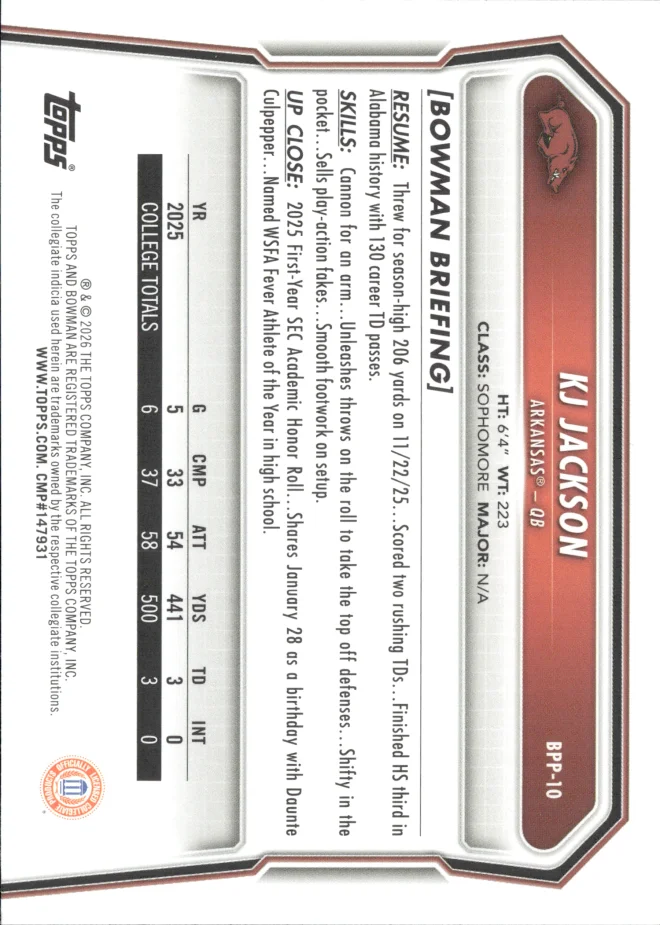 KJ Jackson card back