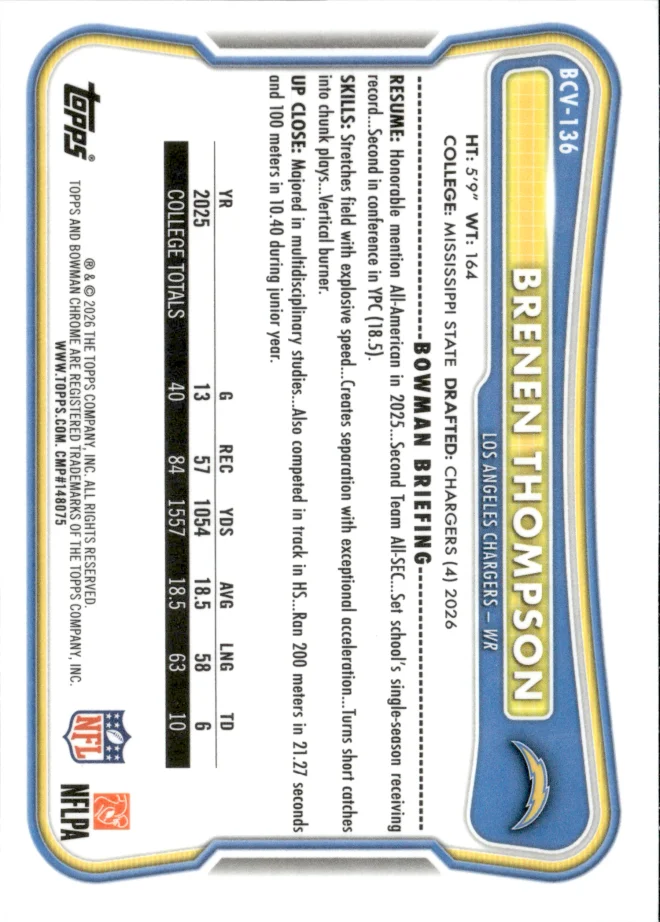 Brenen Thompson card back