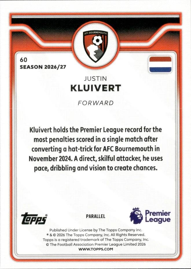 Justin Kluivert card back