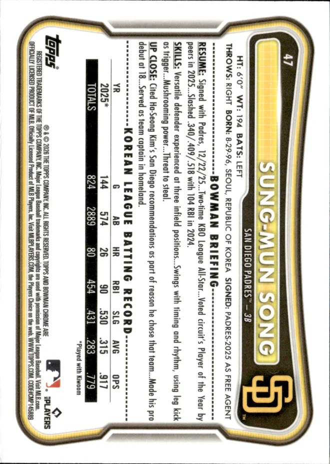 Sung-Mun Song card back