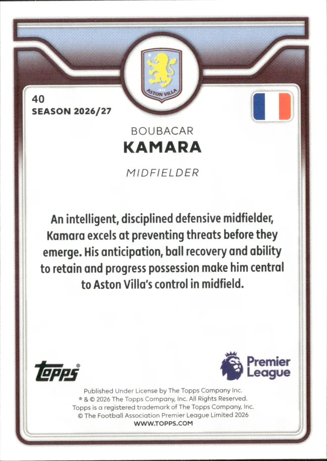 Boubacar Kamara card back