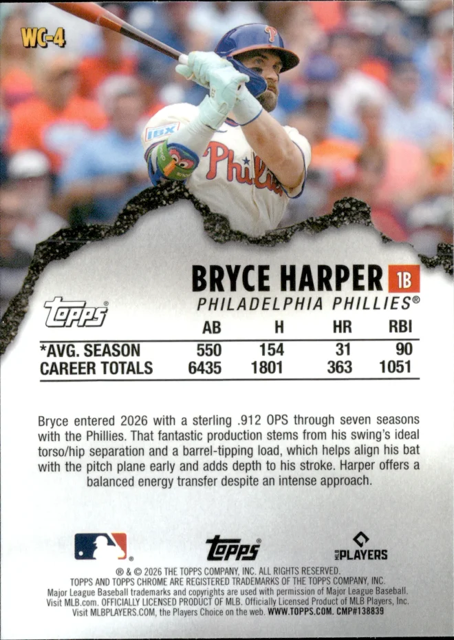 Bryce Harper card back