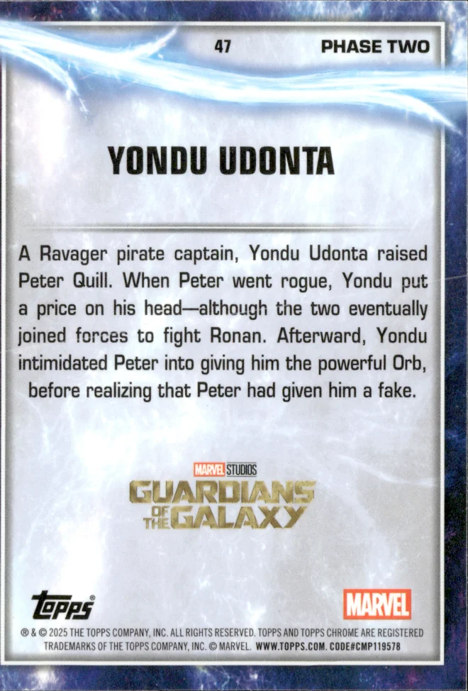 Yondu Udonta card back