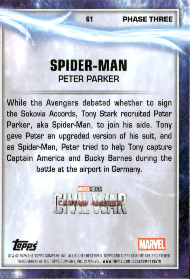 Spider-Man card back