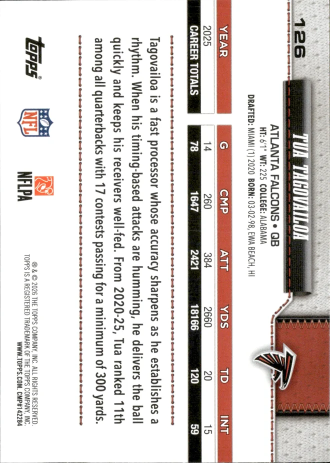 Tua Tagovailoa card back