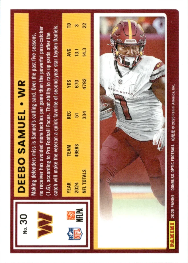 Deebo Samuel card back
