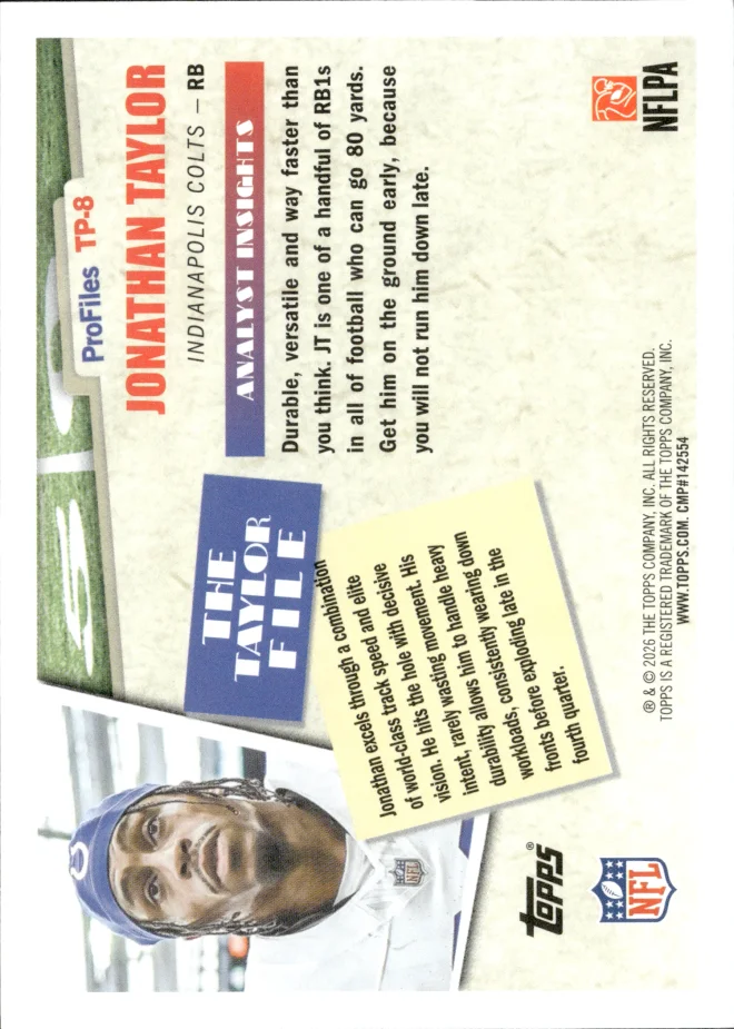 Jonathan Taylor card back