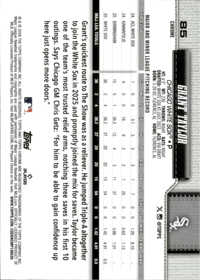 Grant Taylor card back