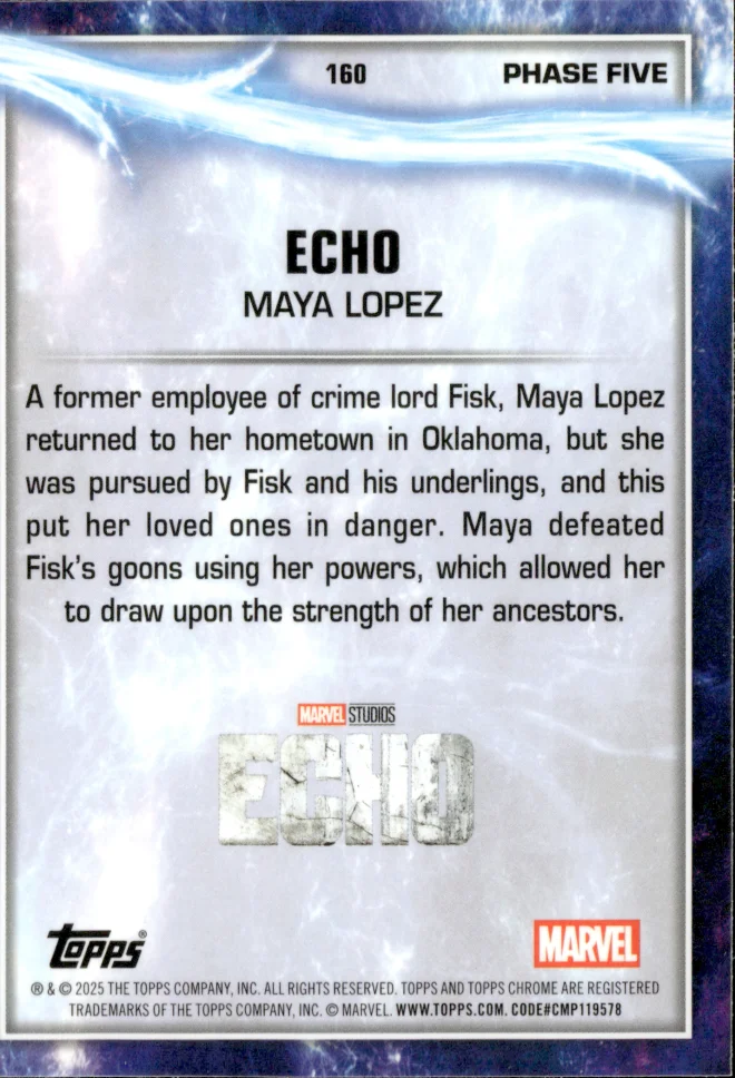 Maya Lopez card back