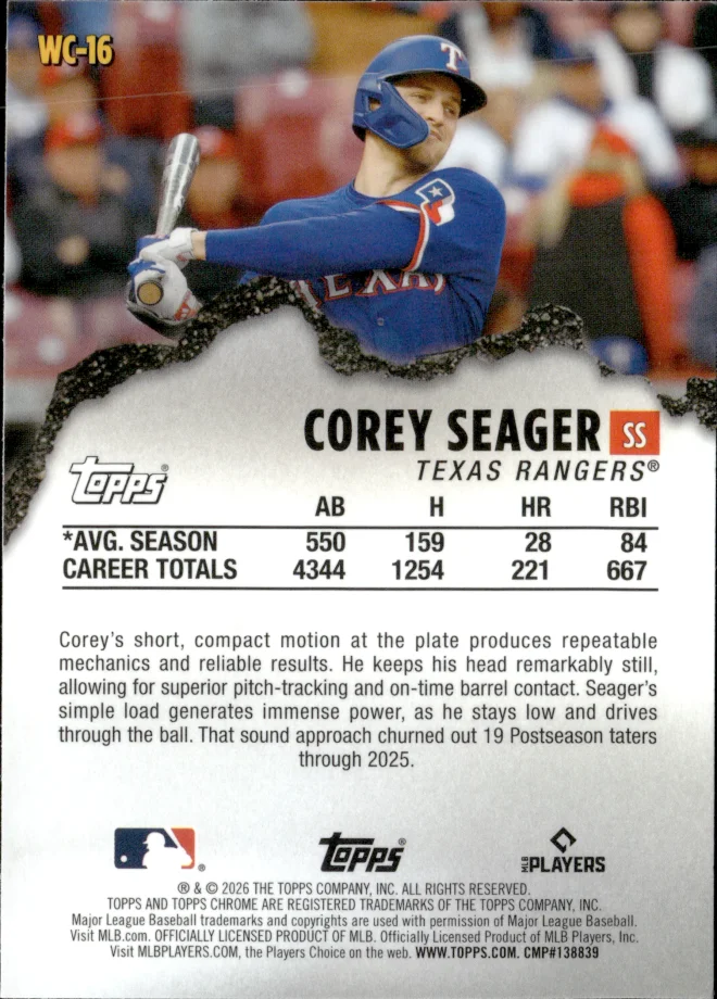 Corey Seager card back