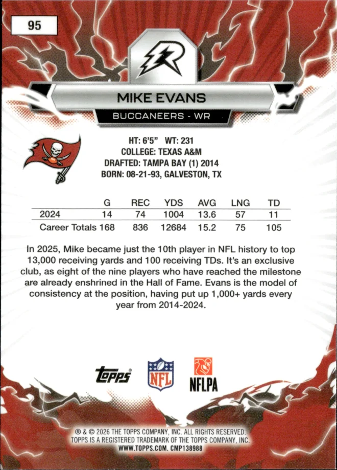 Mike Evans card back
