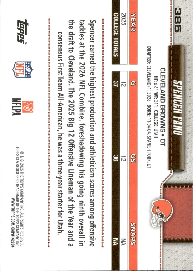 Spencer Fano card back