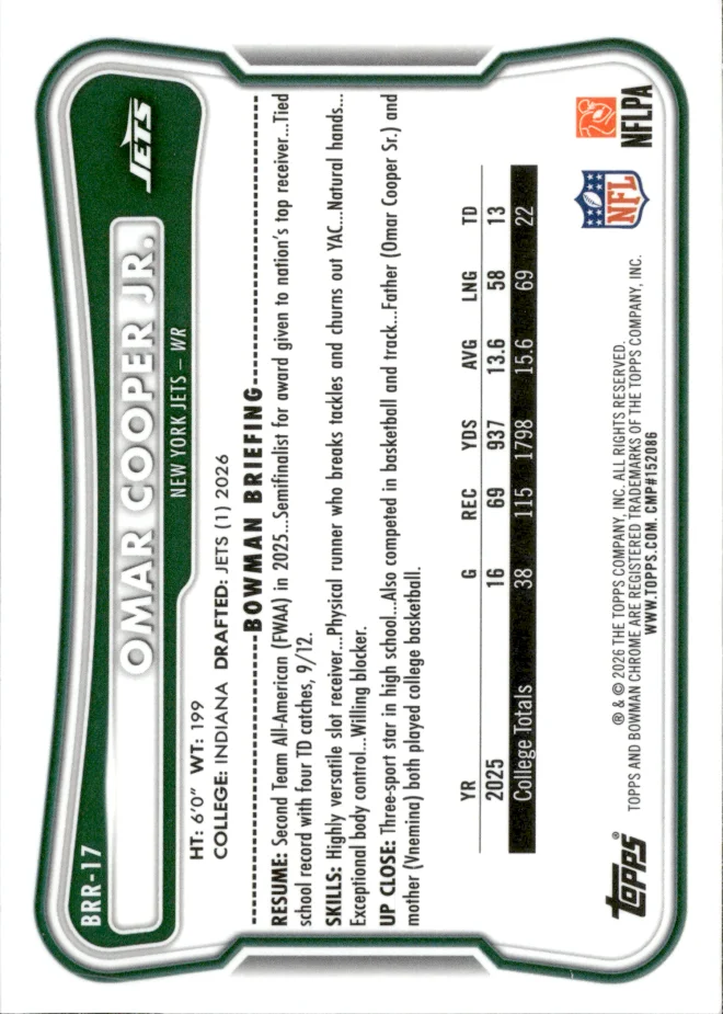 Omar Cooper Jr. card back