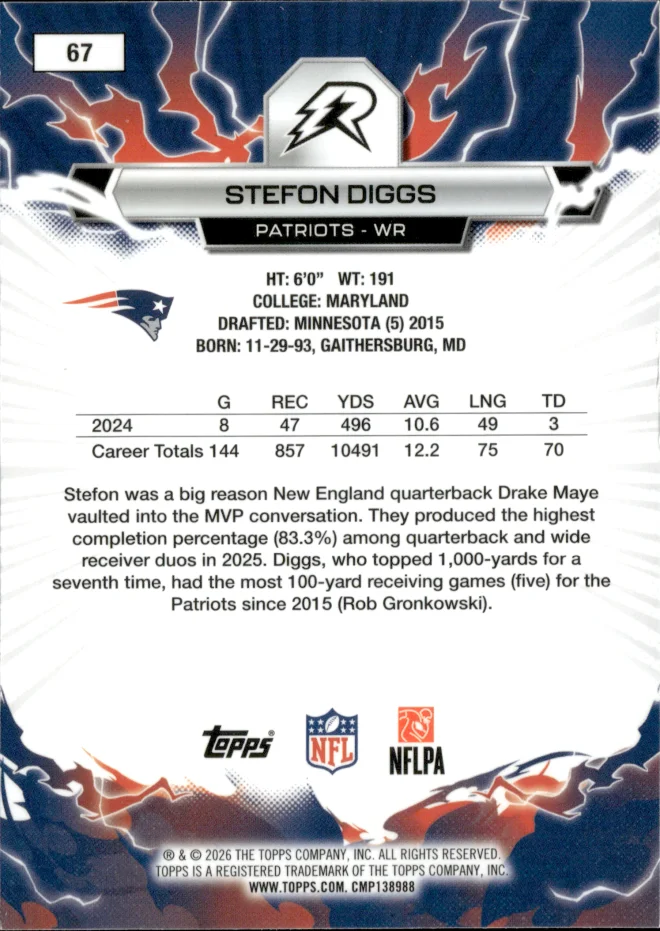 Stefon Diggs card back
