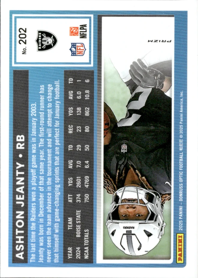 Ashton Jeanty card back