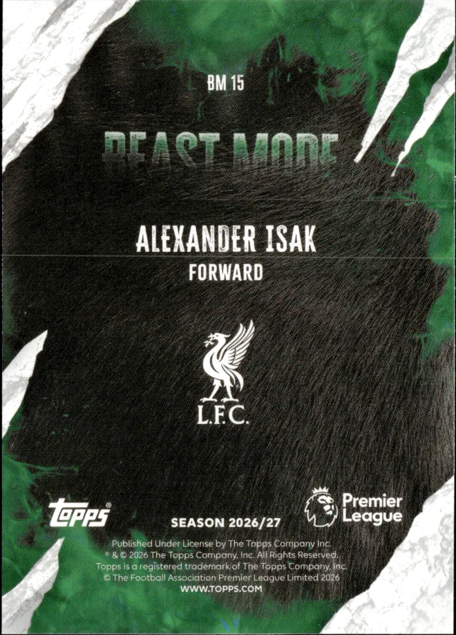 Alexander Isak card back