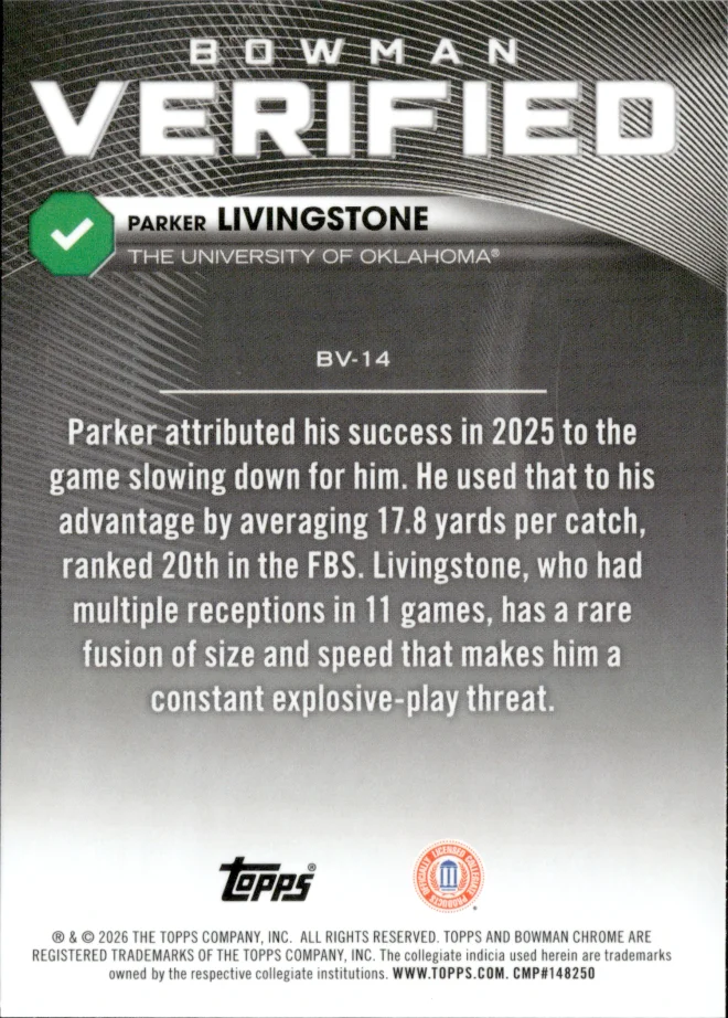 Parker Livingstone card back