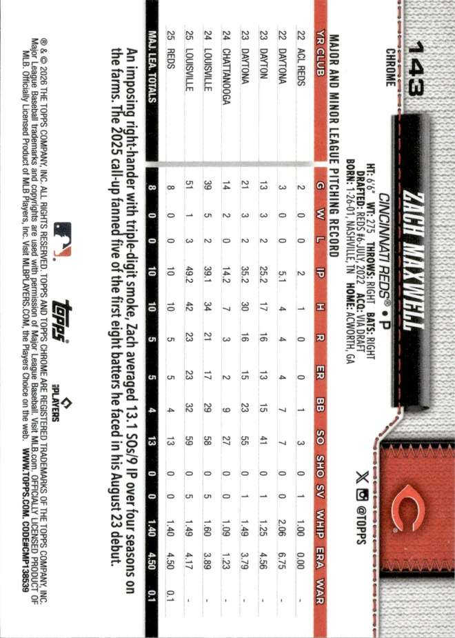 Zach Maxwell card back