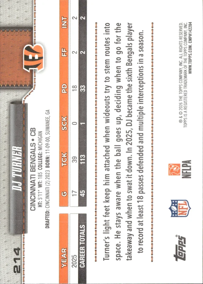 DJ Turner card back