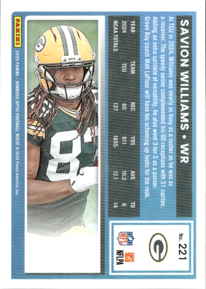 Savion Williams card back