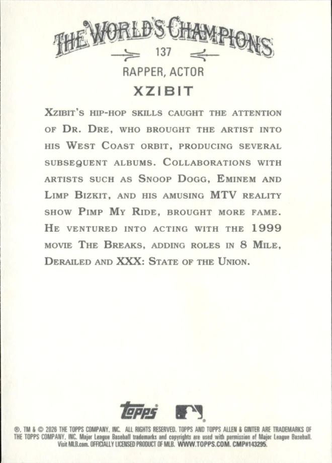 Xzibit card back
