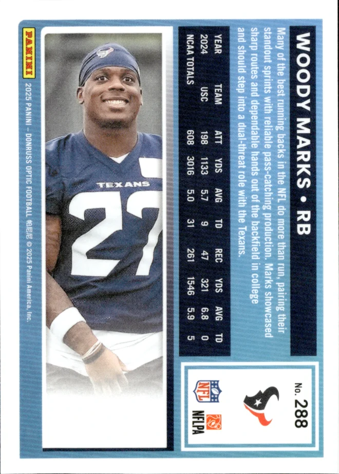 Woody Marks card back