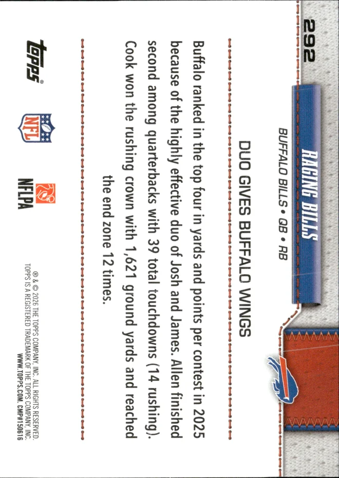 Josh Allen / James Cook card back