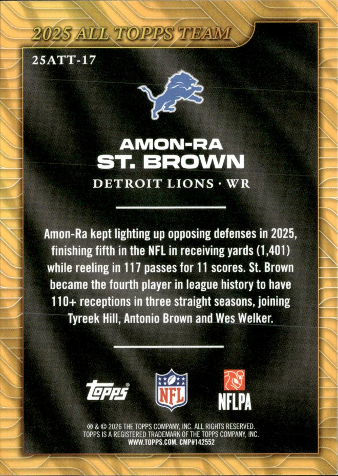 Amon-Ra St. Brown card back