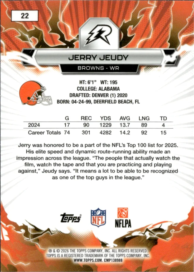 Jerry Jeudy card back
