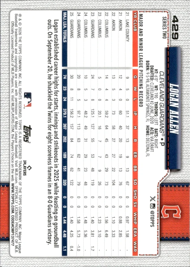 Logan Allen card back
