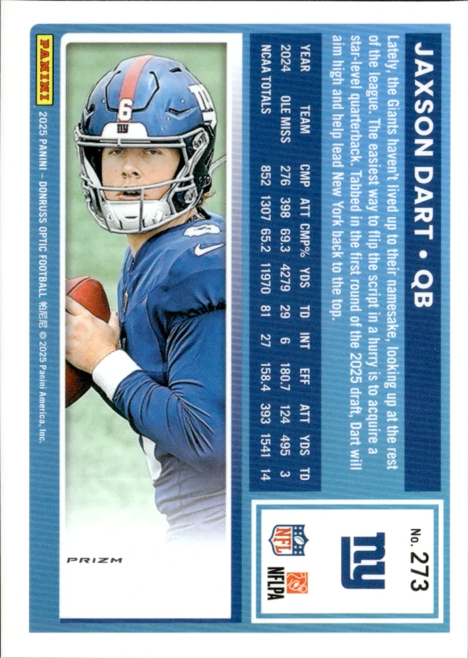 Jaxson Dart card back