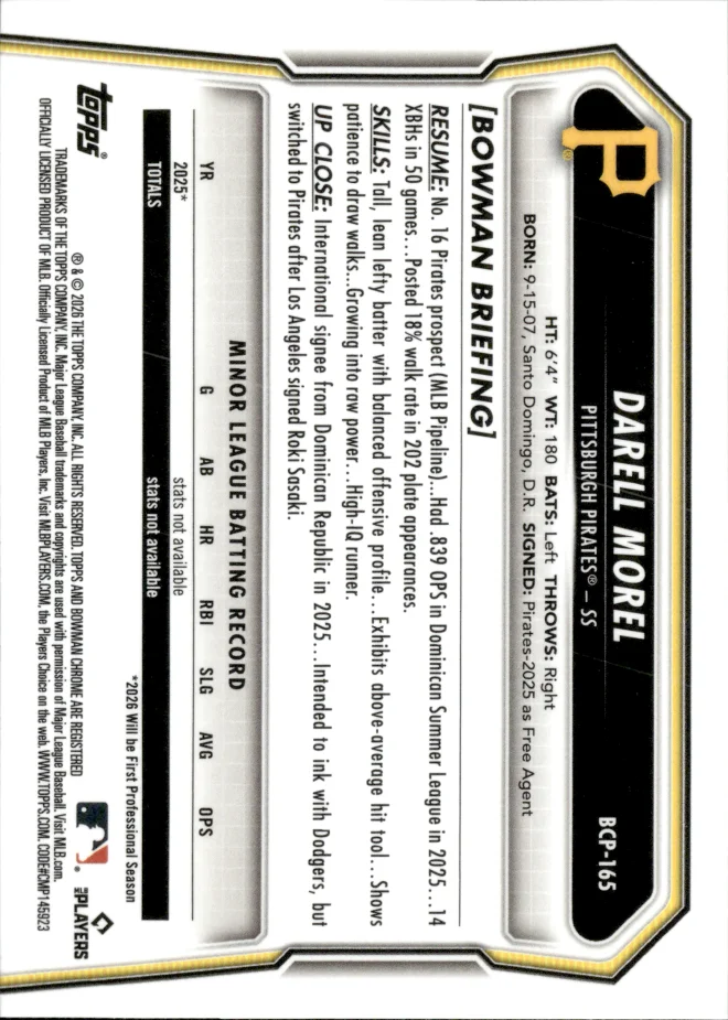 Darell Morel card back
